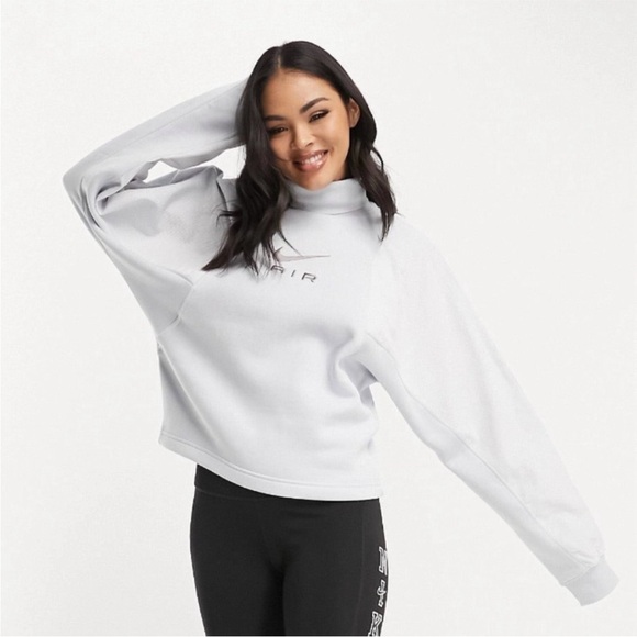 Nike Air corduroy fleece sweatshirt in pure platinum XL - Picture 2 of 10